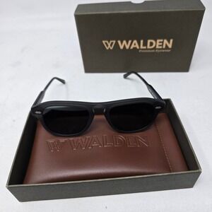 Walden Airman Sunglasses Mens One Size Satin Charcoal Grey Crystal NEE